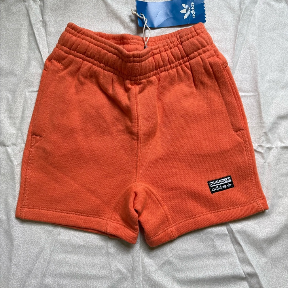 Adidas Orange Athletic Shorts with Elastic Waistband